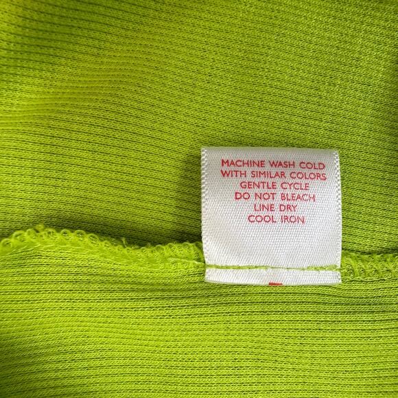 JOSIE Natori Lime Green Ribbed Cotton Tank Cami Scoop Neck Racerback Medium M - Picture 7 of 9